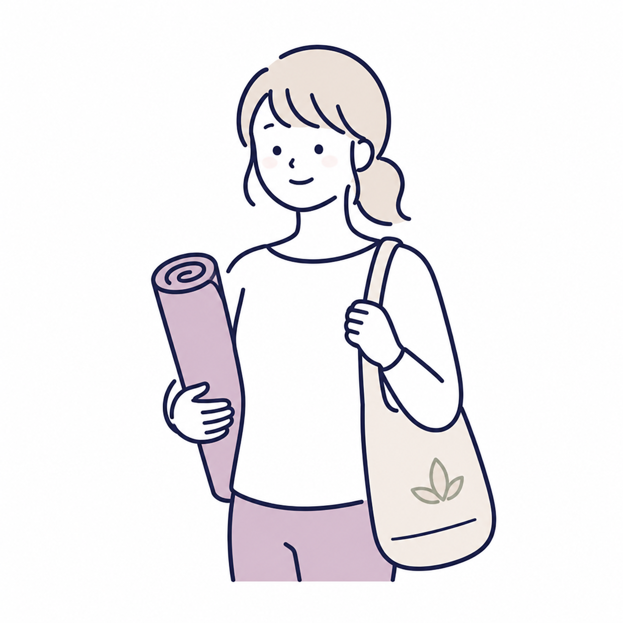 ご来店してレッスンを受けるイラスト
